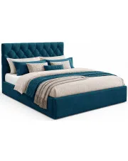 Niebieskie pikowane łóżko tapicerowane 3 rozmiary - Lestiria w sklepie Edinos.pl