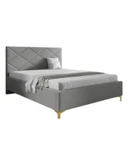 Jasnoszare łóżko welurowe z pojemnikiem 4 rozmiary - Tollviano w sklepie Edinos.pl
