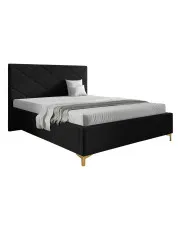 Czarne łóżko tapicerowane welurem 4 rozmiary - Tollviano w sklepie Edinos.pl