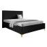Czarne łóżko tapicerowane welurem 4 rozmiary - Tollviano