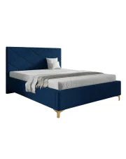Granatowe łóżko tapicerowane welurem 4 rozmiary - Tollviano w sklepie Edinos.pl