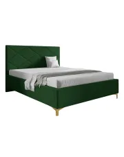Zielone łóżko tapicerowane z pojemnikiem 4 rozmiary - Tollviano w sklepie Edinos.pl