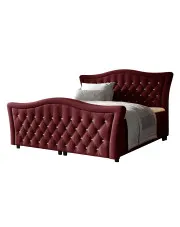 Bordowe łóżko pikowane w stylu glamour 5 rozmiarów - Belvarinne w sklepie Edinos.pl