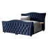 Granatowe łóżko kontynentalne z pojemnikiem 5 rozmiarów - Belvarinne