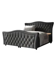 Ciemnoszare łóżko kontynentalne glamour 5 rozmiarów - Belvarinne w sklepie Edinos.pl