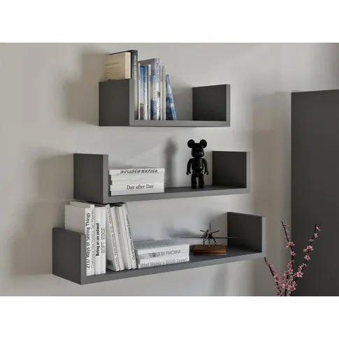 czarne półki do salonu na sciane Lazar 4X