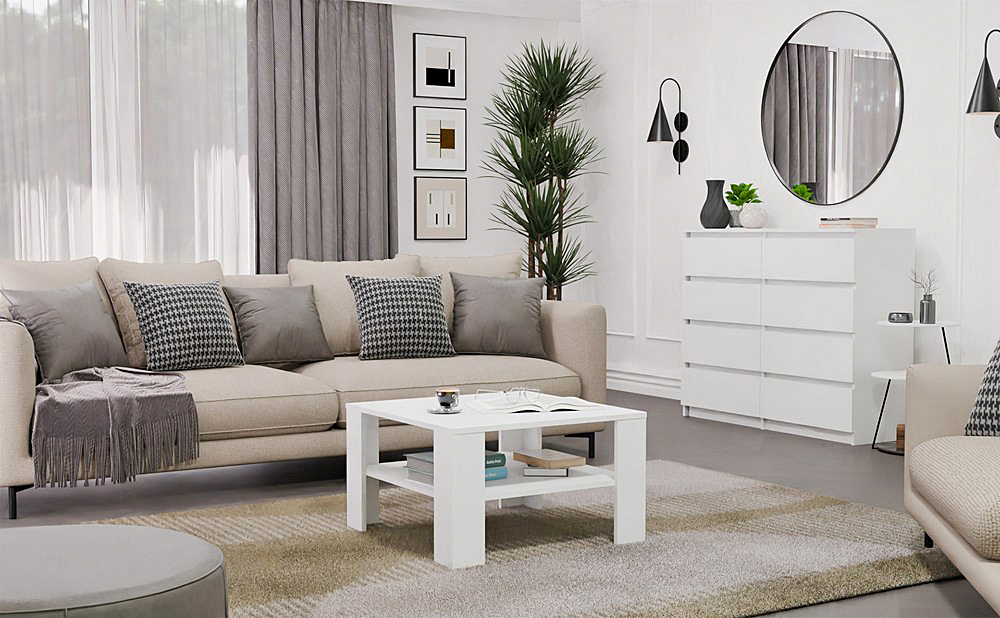 aranzacja salonu ze stolkiem 