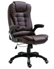 Brązowy rozkładany fotel biurowy - Loker w sklepie Edinos.pl