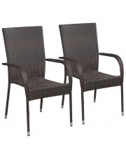 Zestaw brązowych krzeseł ogrodowych - Nelly
