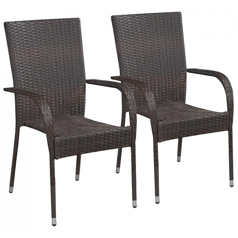 zestaw brązowych krzeseł ogrodowych nelly