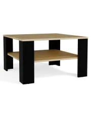 Kwadratowy stolik kawowy dąb artisan + czarny - Kopis w sklepie Edinos.pl