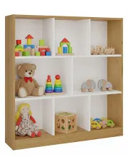 Nowoczesny regał na zabawki dąb artisan + biały - Rever w sklepie Edinos.pl