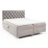  Szaro-beżowe łóżko kontynentalne z pikowanym zagłówkiem 5 rozmiarów - Lunavello 3X