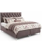 Brązowe łóżko kontynentalne 5 rozmiarów - Lunavello 3X w sklepie Edinos.pl