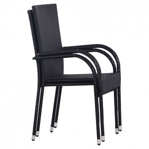 sztaplowane czarne krzesła ogrodowe nelly