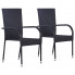 zestaw czarnych krzeseł ogrodowych nelly