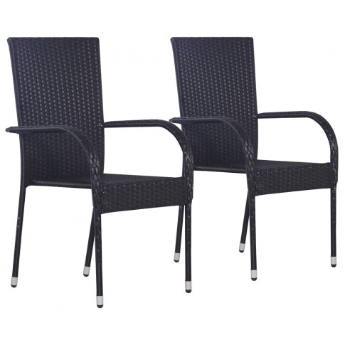 zestaw czarnych krzeseł ogrodowych nelly