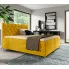Aranżacja sypialni z żółtym łóżkiem  Lunavello