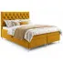 Żółte łóżko kontynentalne z pikowanym zagłówkiem 5 rozmiarów - Lunavello 4X