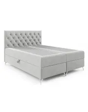 Jasnoszare łóżko kontynentalne glamour 5 rozmiarów - Lunavello 4X w sklepie Edinos.pl