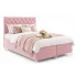 Różowe łóżko z pikowanym zagłówkiem Lunavello 4X
