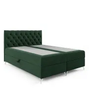 Ciemnozielone tapicerowane welurem łóżko 5 rozmiarów - Lunavello 4X w sklepie Edinos.pl