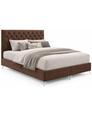 Brązowe pikowane łóżko kontynentalne 5 rozmiarów - Lunavello 4X w sklepie Edinos.pl