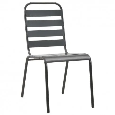 Szczegółowe zdjęcie nr 5 produktu Zestaw metalowych krzeseł ogrodowych Mantar - szary