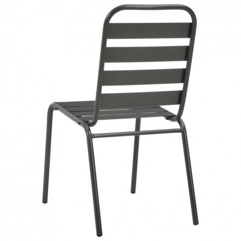 Szczegółowe zdjęcie nr 4 produktu Zestaw metalowych krzeseł ogrodowych Mantar - szary