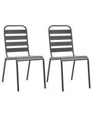 Zestaw metalowych krzeseł ogrodowych Mantar - szary w sklepie Edinos.pl