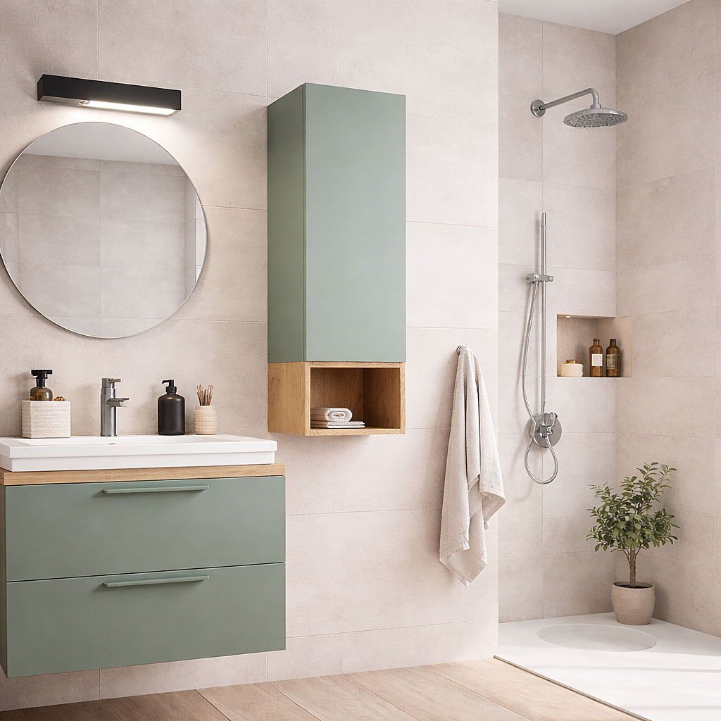 Aranżacja łazienki z kolekcją mebli łazienkowych Verdessa 