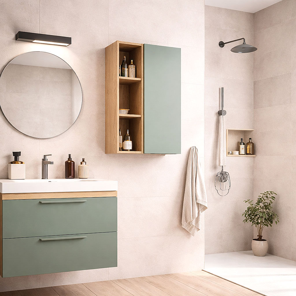 Aranżacja łazienki z kolekcją mebli łazienkowych Verdessa 