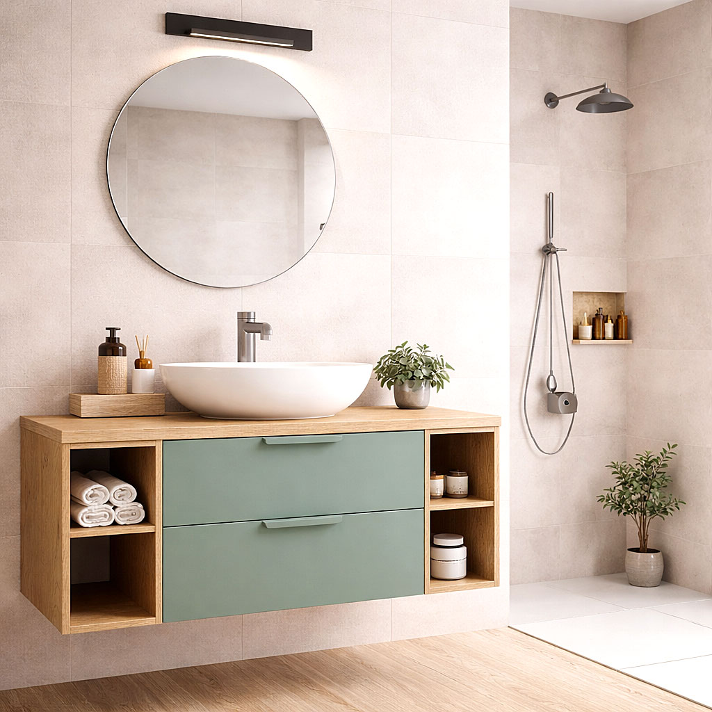 Aranżacja łazienki z kolekcją mebli łazienkowych Verdessa 