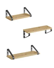 Zestaw 3 półek ściennych dąb artisan - Vopra w sklepie Edinos.pl