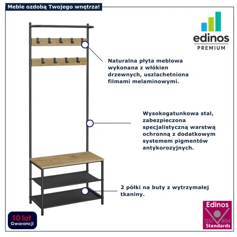 infografika wieszaka do przedpokoju Deila