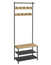 Wieszak z szafką na buty dąb artisan - Deila w sklepie Edinos.pl