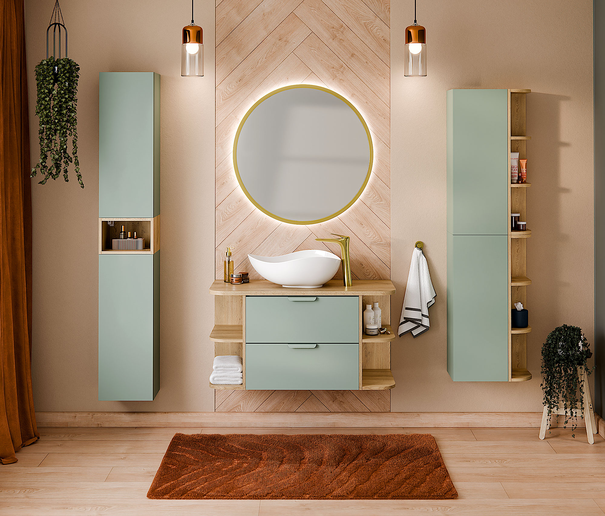 Aranżacja łazienki z kolekcją mebli łazienkowych Verdessa 