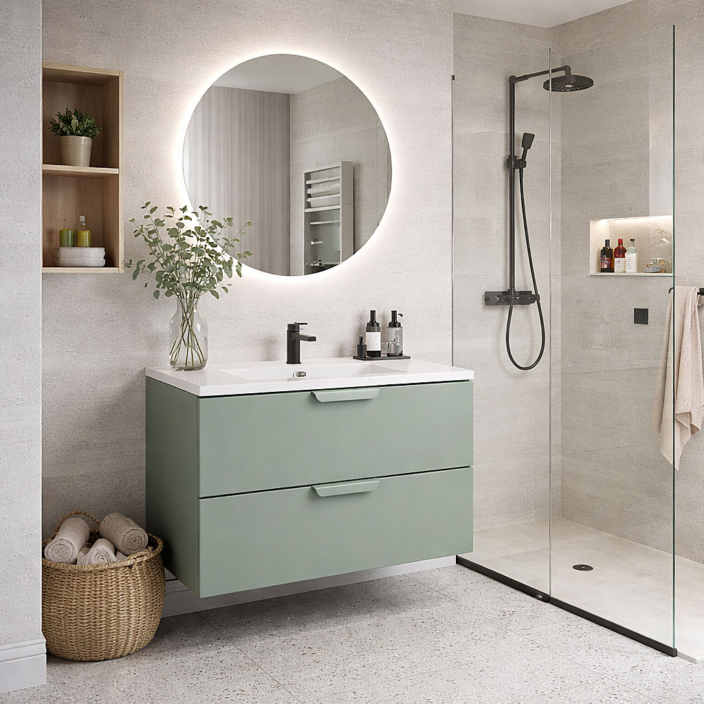 Aranżacja łazienki z kolekcją mebli łazienkowych Verdessa 