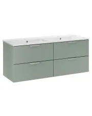 Zielona wisząca szafka łazienkowa z umywalką - Verdessa 12X 120 cm cm w sklepie Edinos.pl