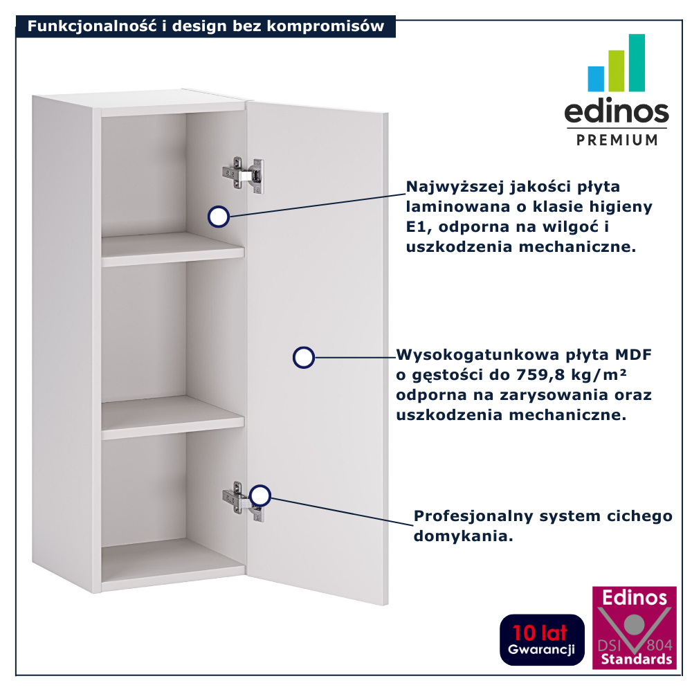 Biała wisząca szafka łazienkowa Verdessa 4X