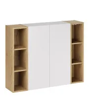 Biała półotwarta wisząca szafka łazienkowa - Verdessa 6X w sklepie Edinos.pl