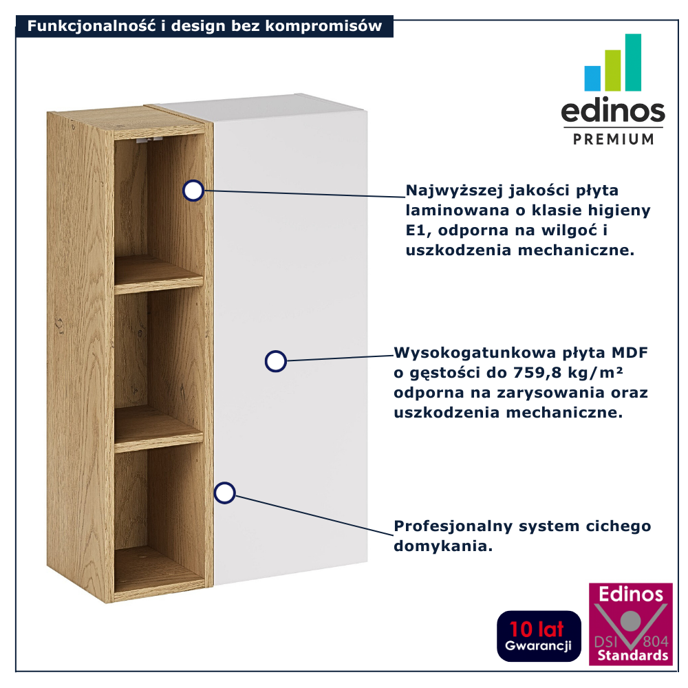 Nowoczesna biała szafka ścienna do łazienki Verdessa 8X