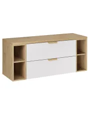 Biała wisząca szafka pod umywalkę z szufladami - Verdessa 9X w sklepie Edinos.pl