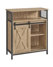 Komoda w stylu loft z drzwiami przesuwnymi dab artisan - Frotto w sklepie Edinos.pl