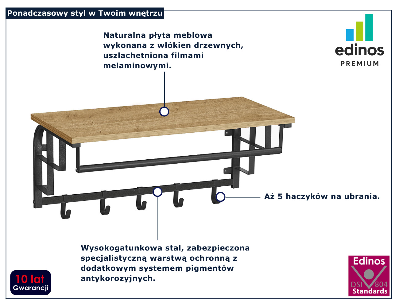 Infografika wieszaka do przedpokoju