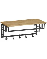 Industrialny wieszak na ubrania z półką dąb artisan - Bolivia w sklepie Edinos.pl