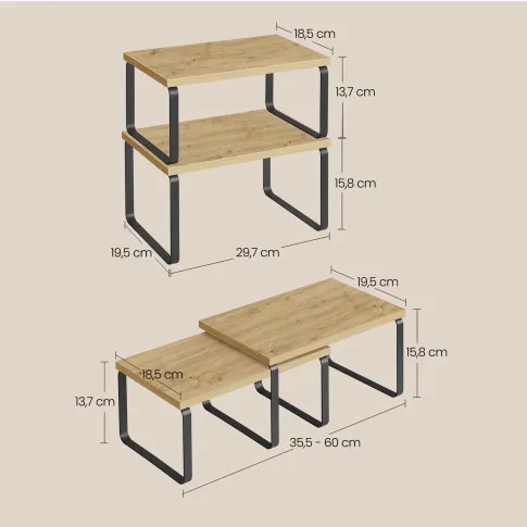 wymiary 2 pólek kuchennych Eria