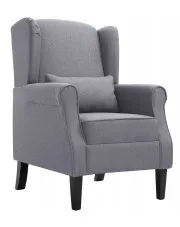 Ciemnoszary fotel uszak - Charlene w sklepie Edinos.pl