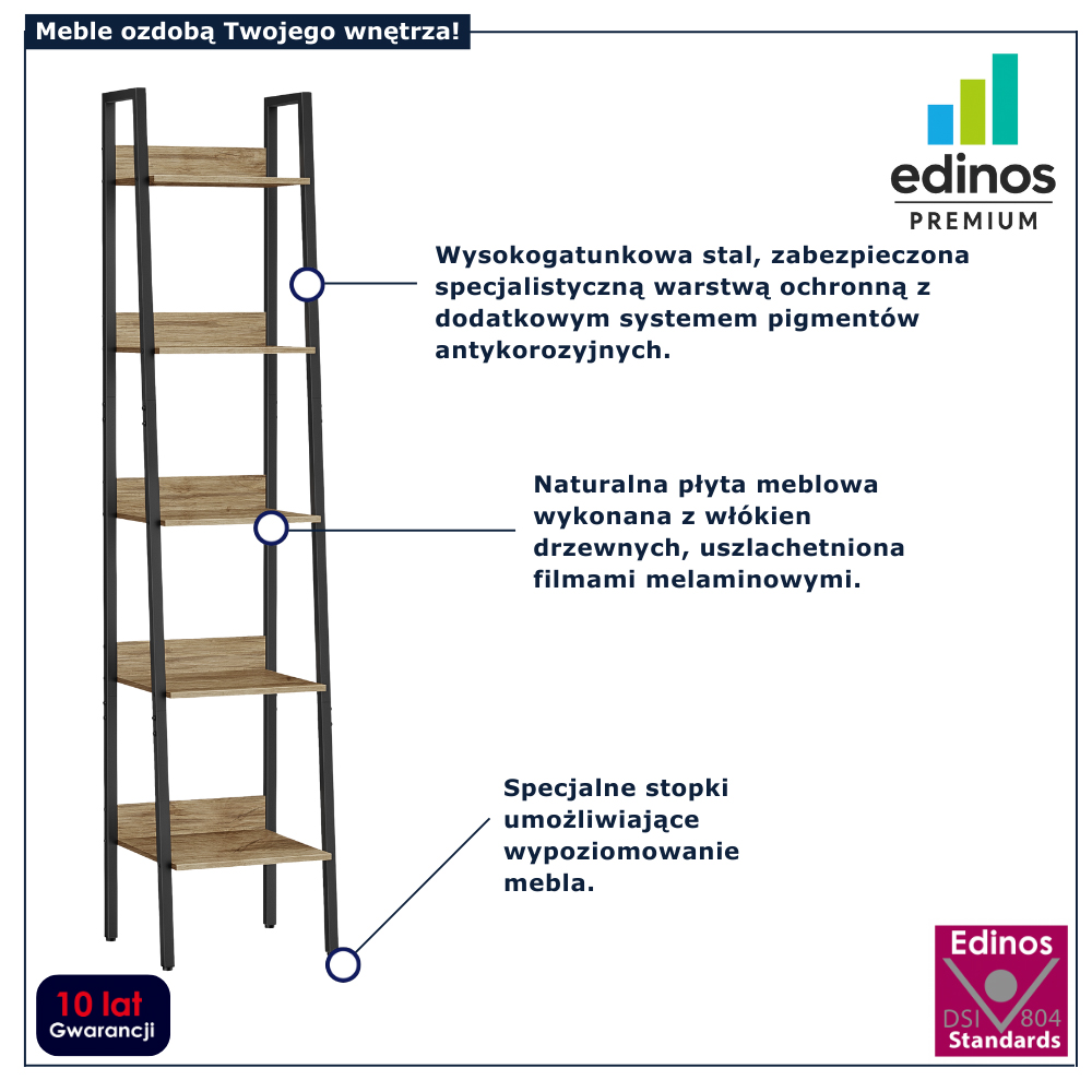 Infografika regału dab artisan