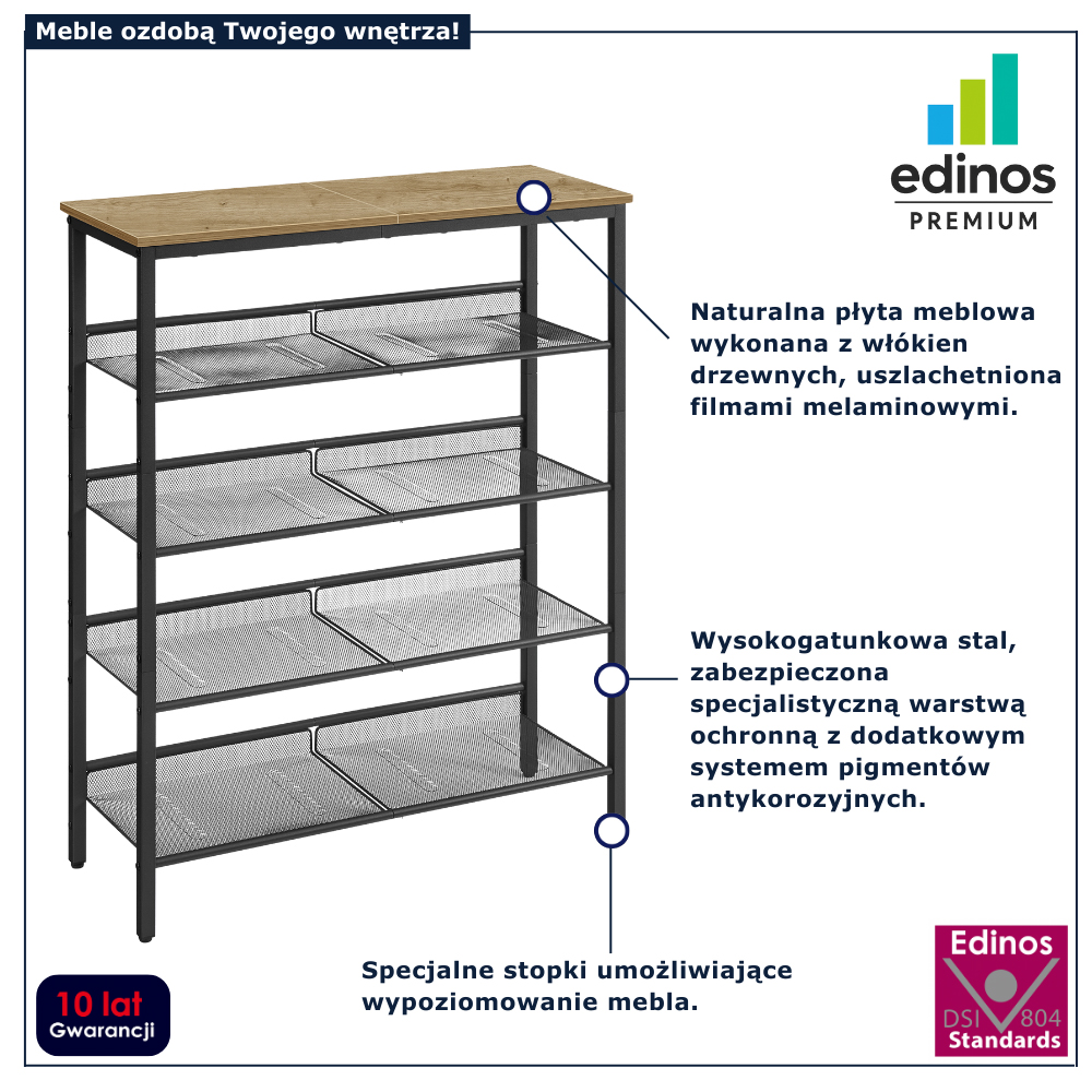 Infografika szafki na buty dąb artisan